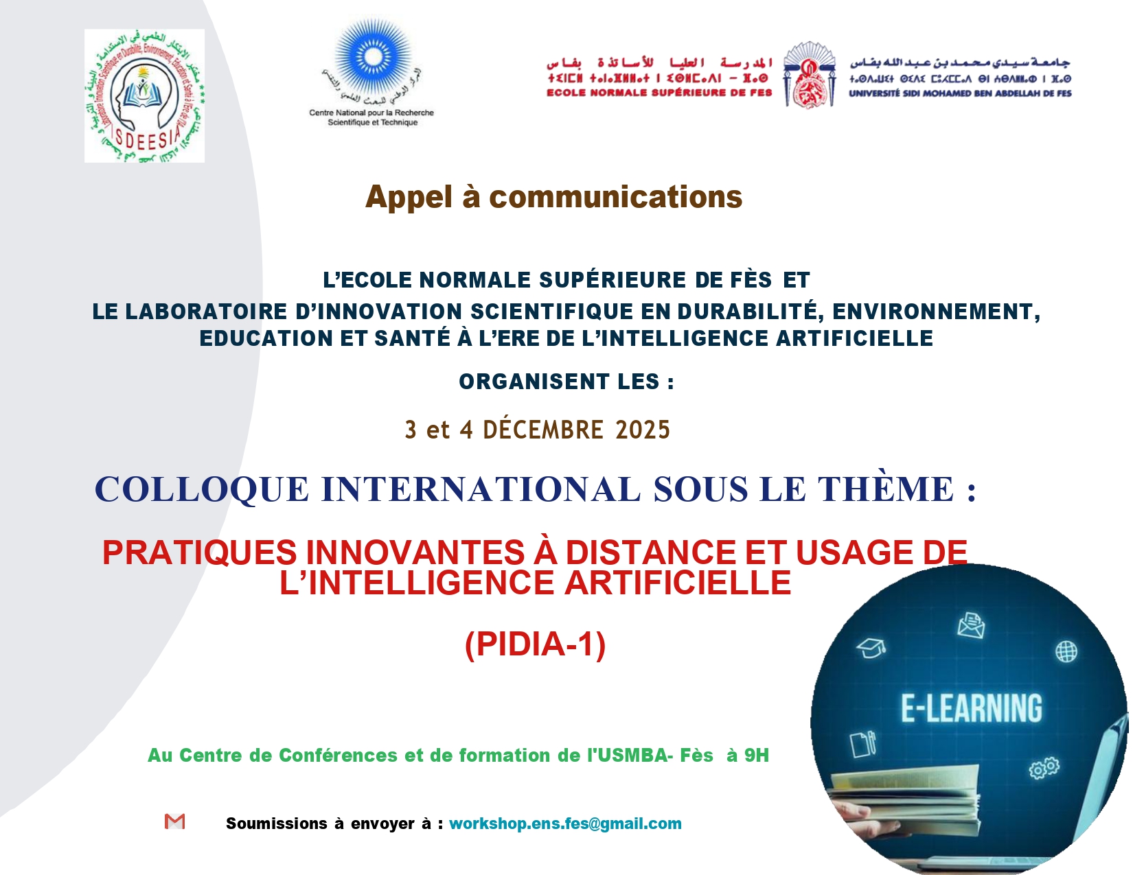 colloque international sous le thème Pratiques Innovantes à Distance et Usage de l’Intelligence Artificielle, Annexe 1.