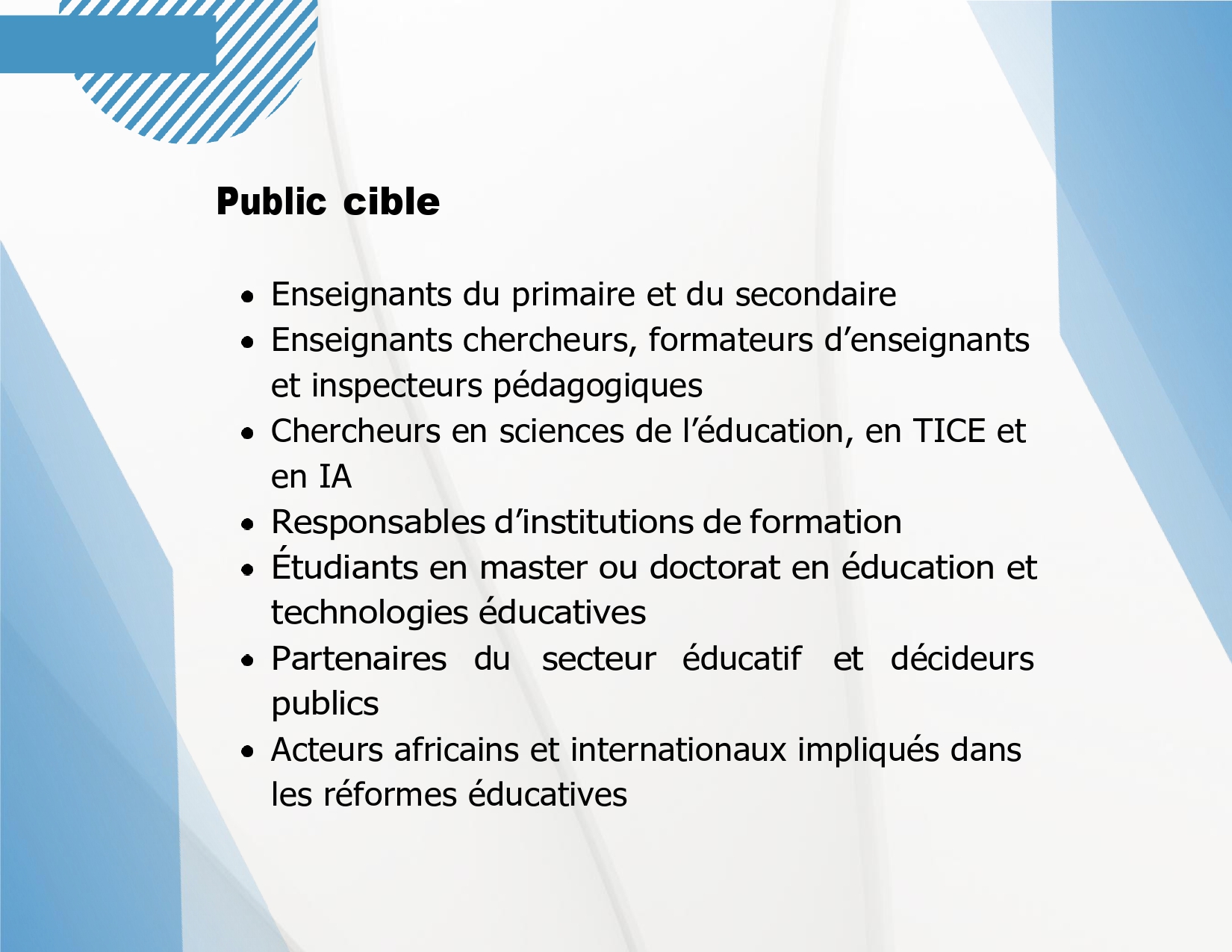 colloque international sous le thème Pratiques Innovantes à Distance et Usage de l’Intelligence Artificielle, Annexe 4.